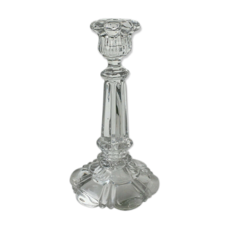 Bougeoir  en cristal moulé 19ème siècle