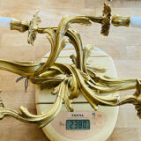 St Louis XV wall lights in solid gilded bronze with curved branches