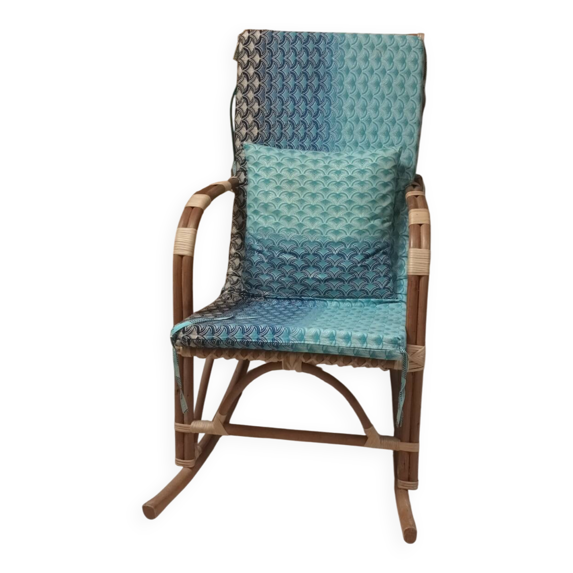 Rocking-chair en rotin