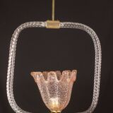 Charming Pink and Trasparent Murano Glass Chandelier by Barovier e Toso