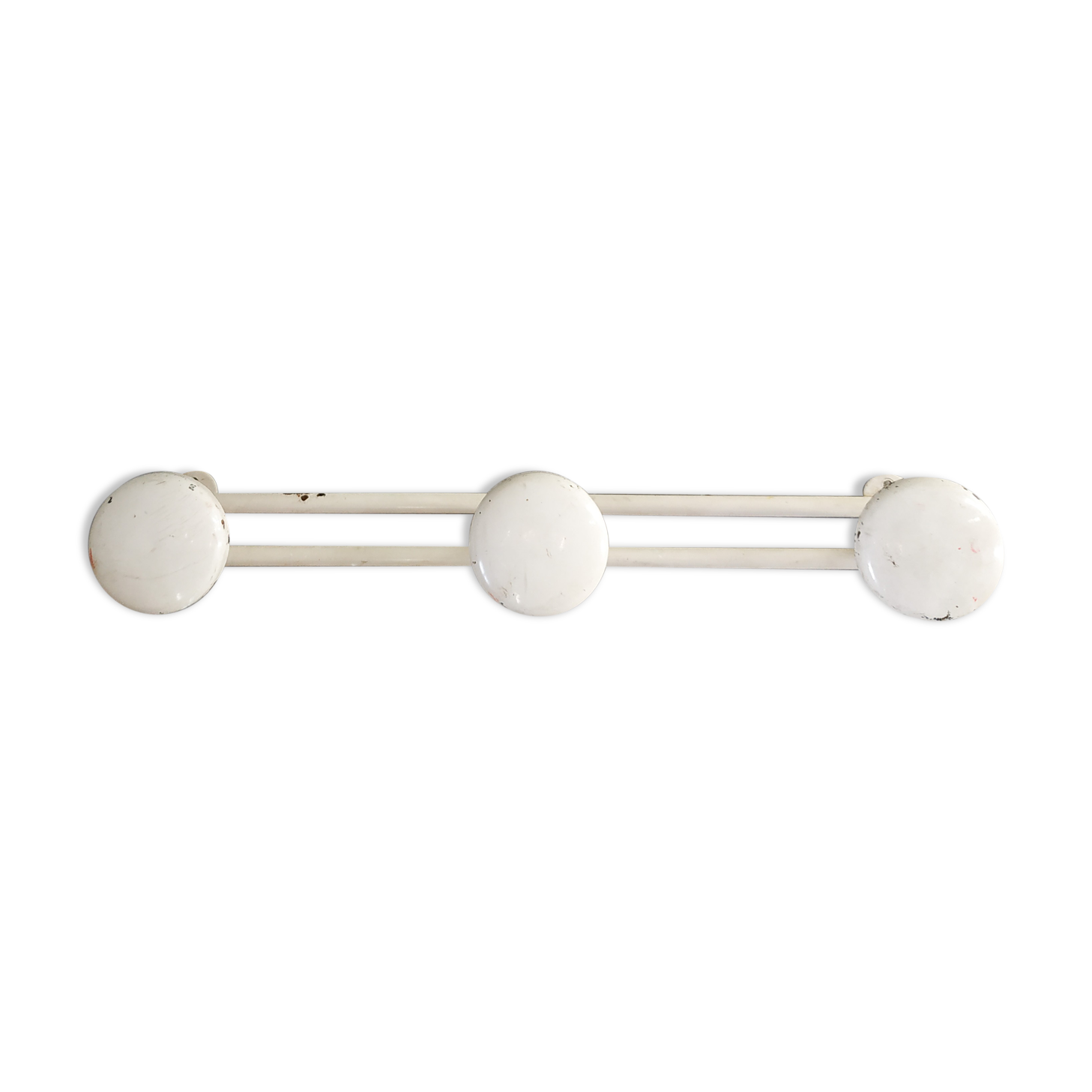 Triple white metal coat rack 60s