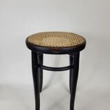 Blackened curved wooden stool Thonet