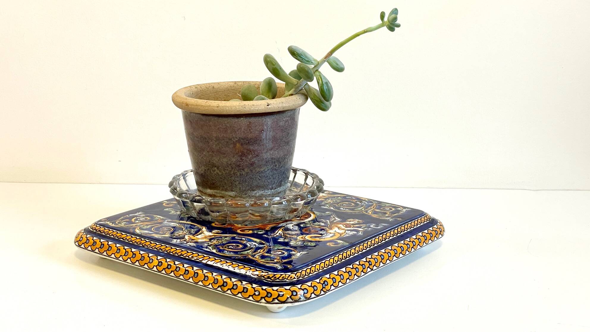 Ceramic coaster from gien france