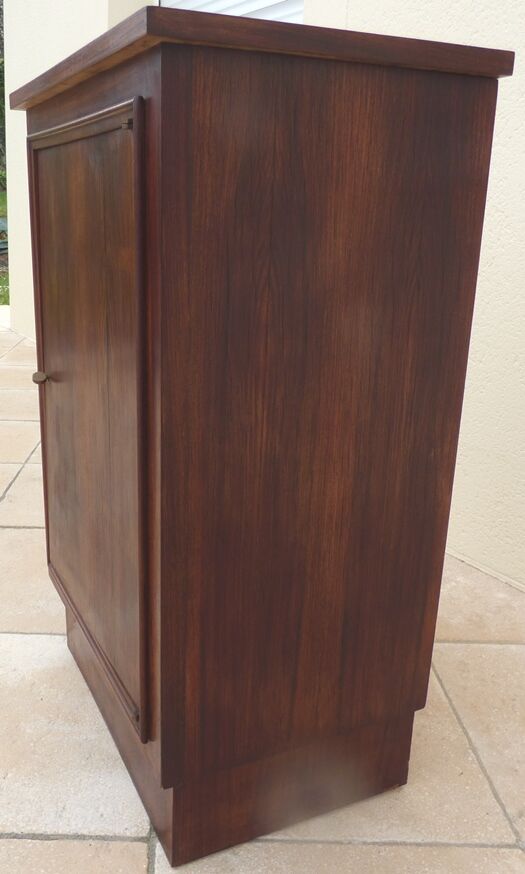 Bar furniture year 1940 inside veneered in light wood with linen canvas