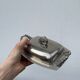Silver metal pompom butter dish