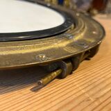 Round mirror in gilded brass like marine porthole, 30 cm