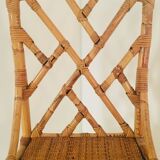 2 Italian chairs bamboo and rattan
