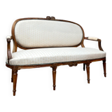 Canapé en bois naturel d’époque Louis XVI XVIIIème siècle