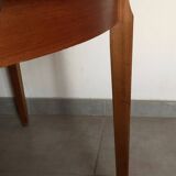 Scandinavian round teak dining table from the 60s extendable