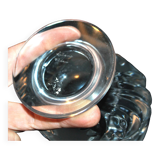 LALIQUE frosted crystal vase, Saint-Cloud model with acanthus leaves, 1950-1960