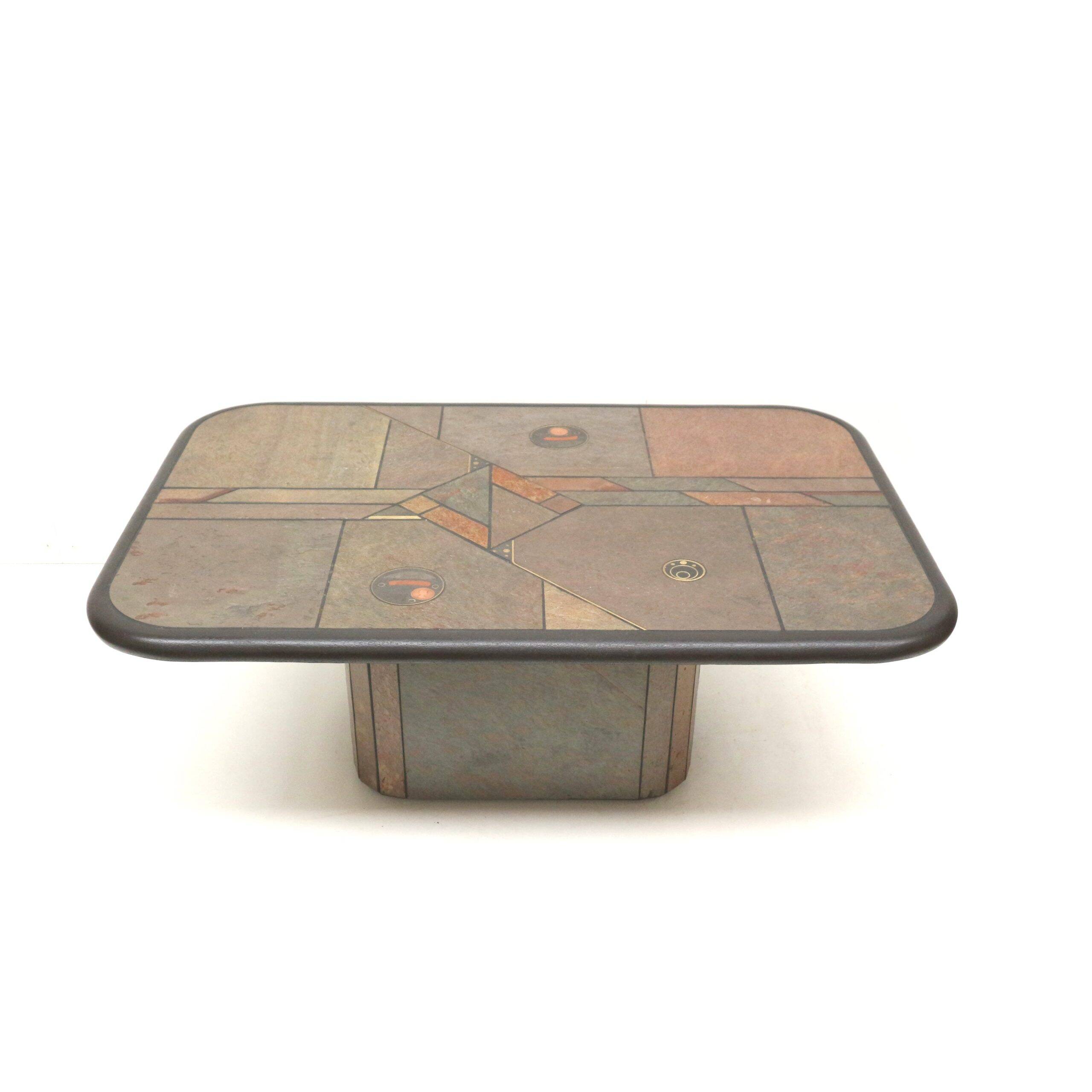 Vintage brutalist coffee table by Fedam from the 1980s