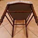 Antique Louis-Philippe chair in solid wood, 19th century, with restored seat.