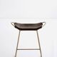 Kitchen Counter Stool Aged Brass Steel & Dark Brown Leather Contemporary St