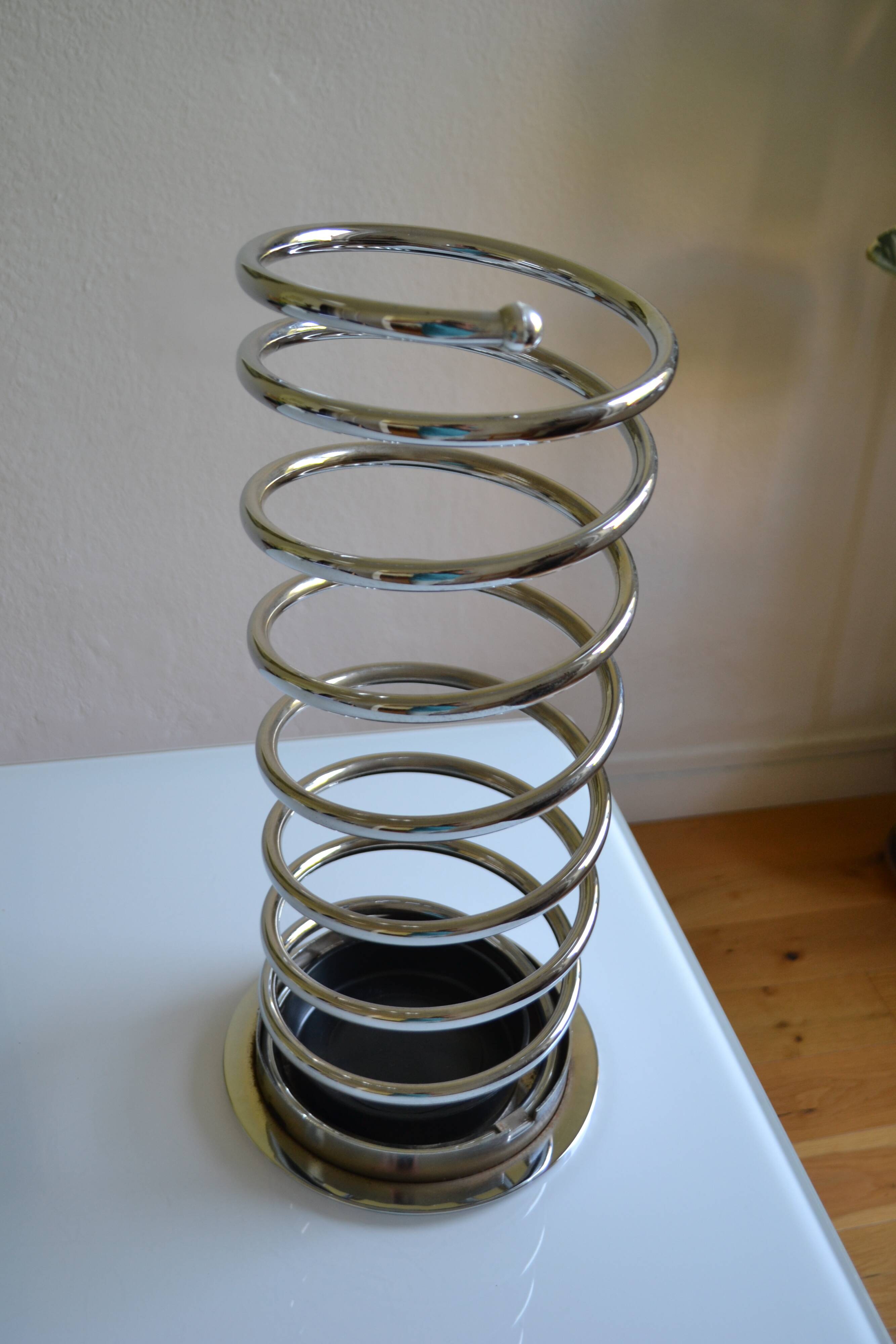 Chrome metal spring umbrella holder