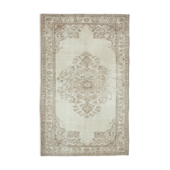 Hand-Knotted Decorative Turkish Beige Carpet 197 cm x 312 cm - 24952
