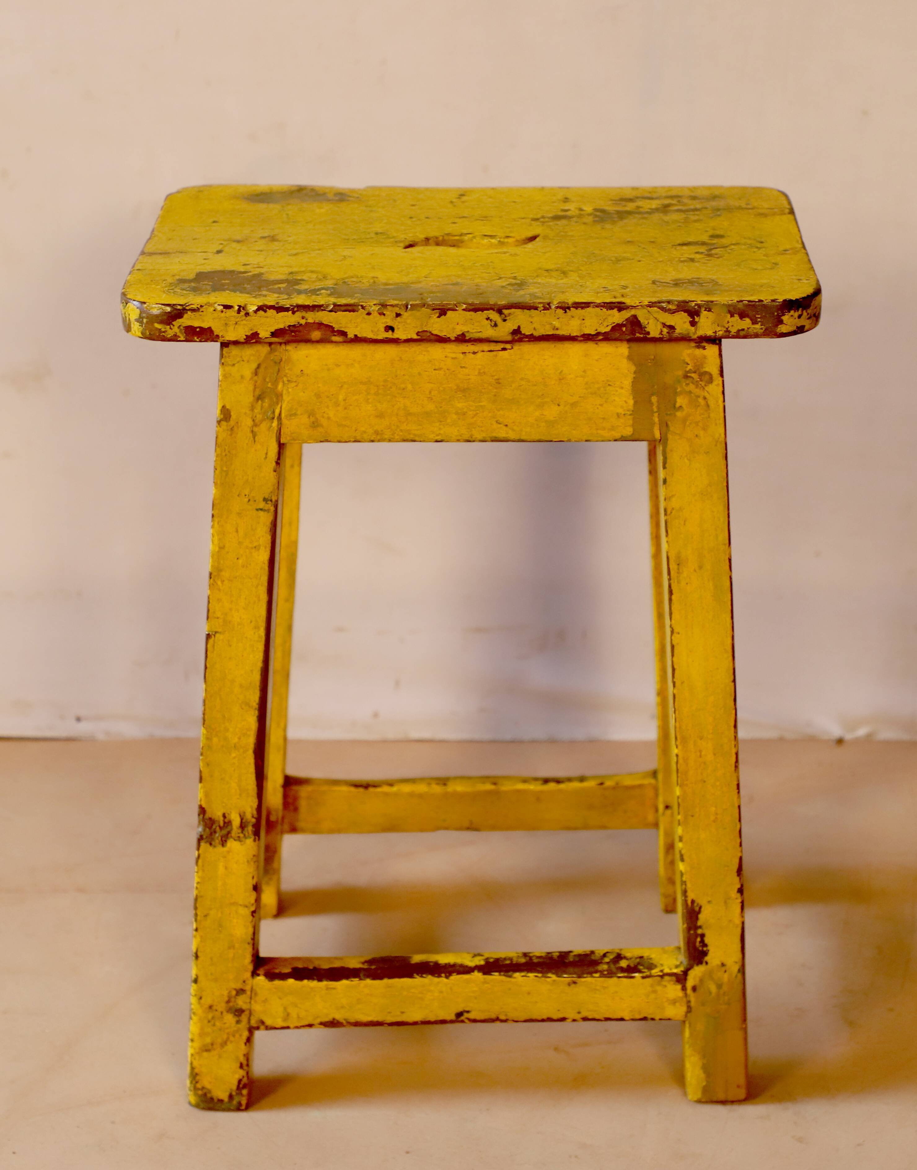 Old Burmese teak workshop stool