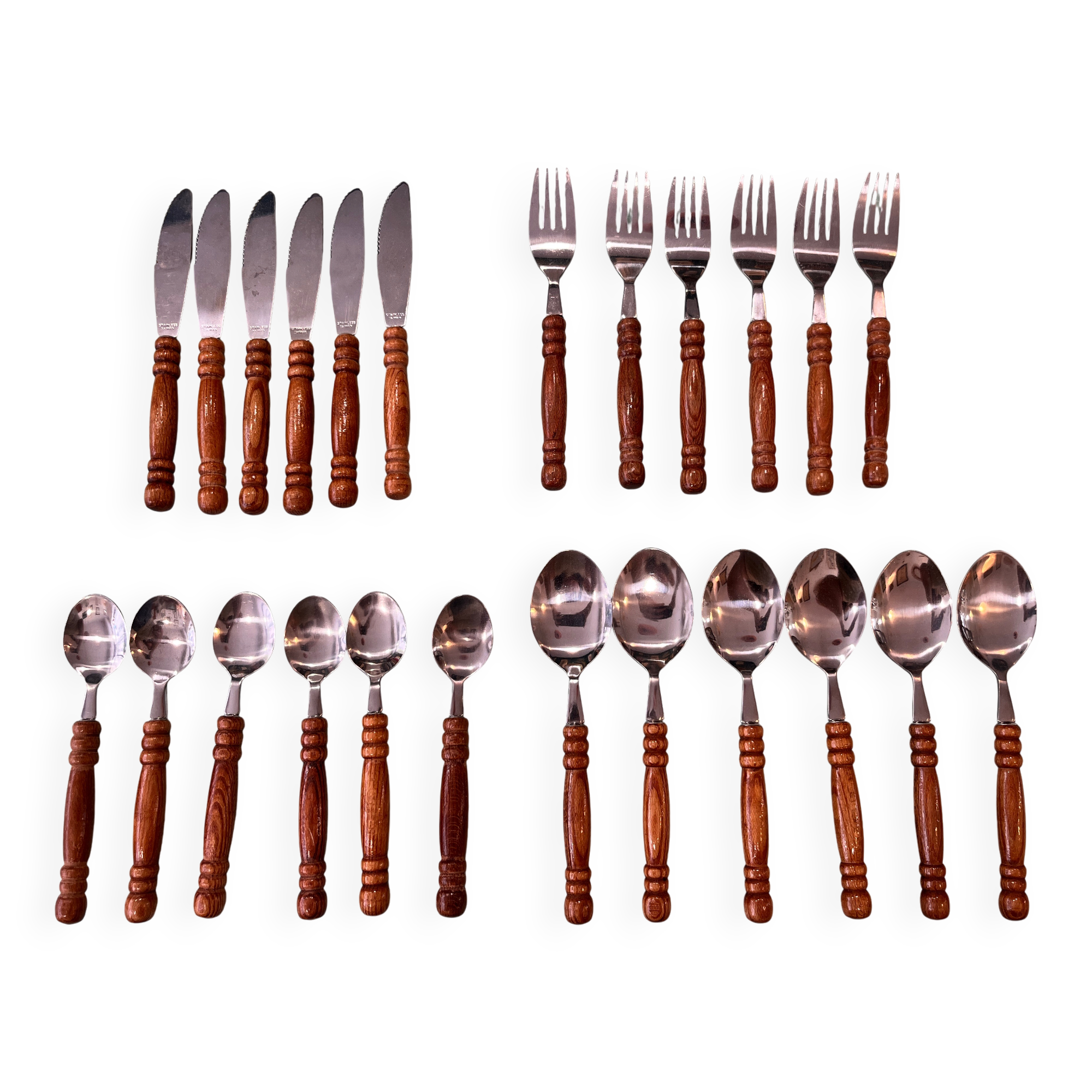 Vintage wooden cutlery set