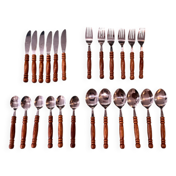 Vintage wooden cutlery set
