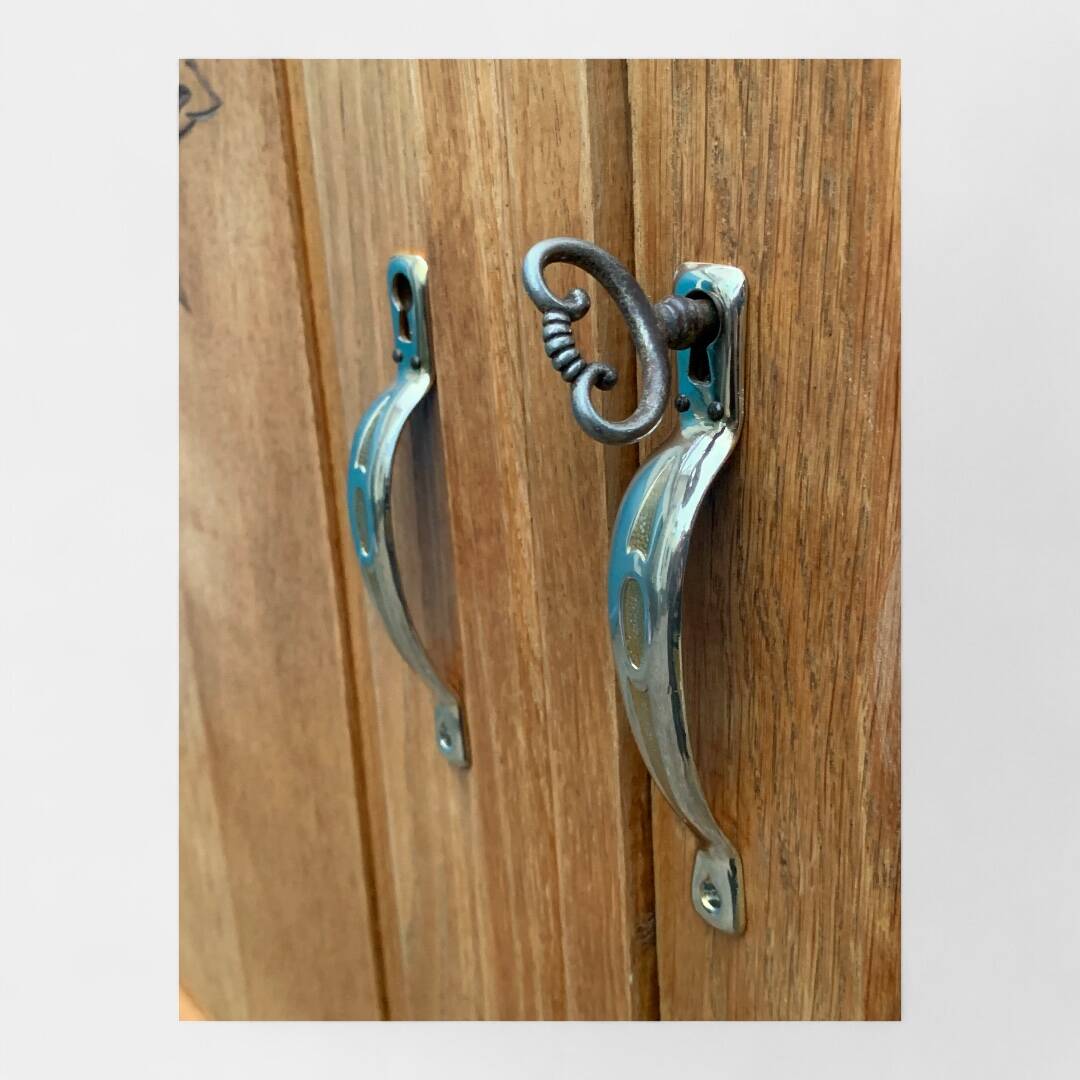 Parisian art deco hotel wardrobe in solid raw oak 1930