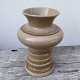 Vase organique en céramique beige vintage 1970