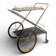 1970s Brass Rolling Trolley