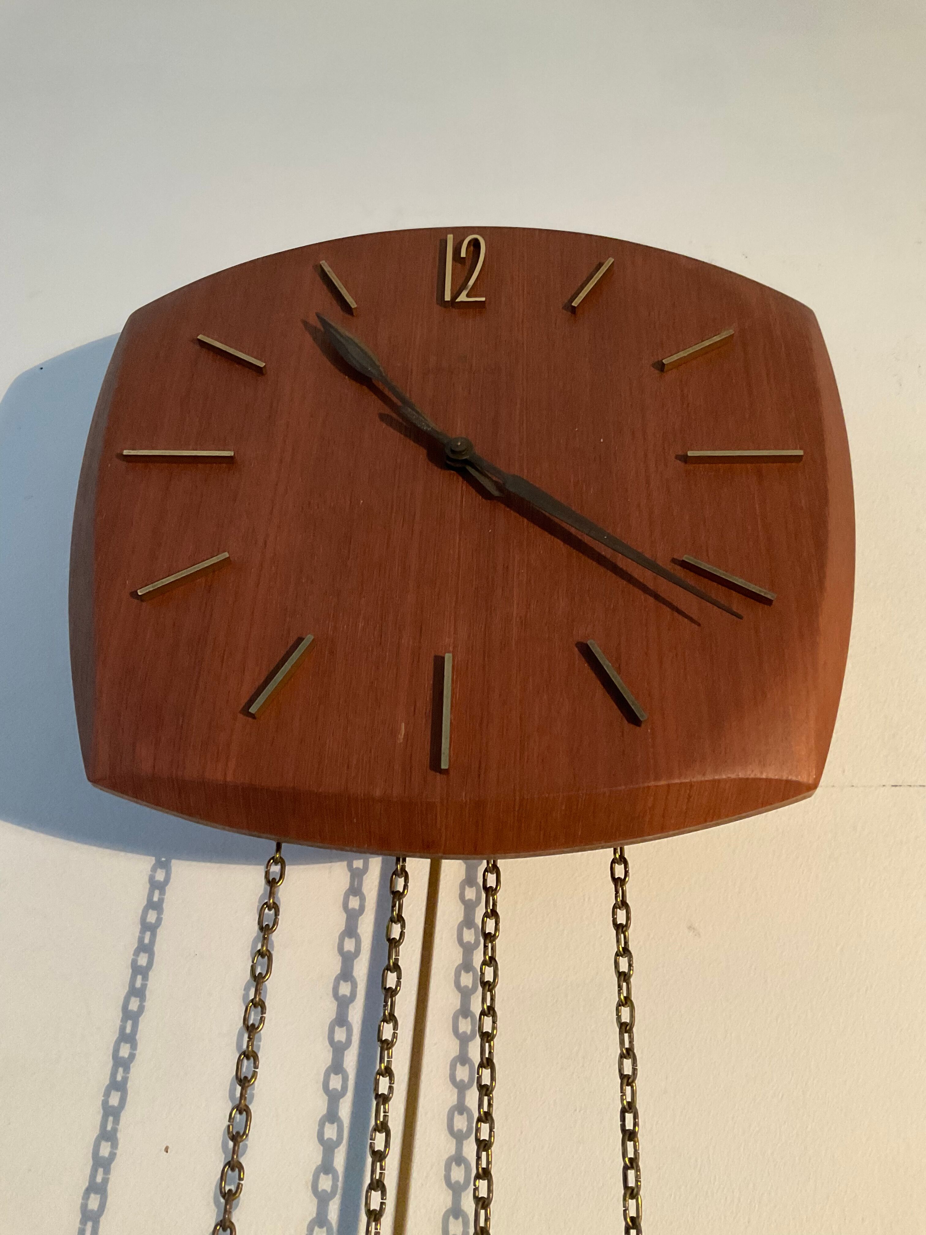 Scandinavian style Junghans teak clock in the 70s