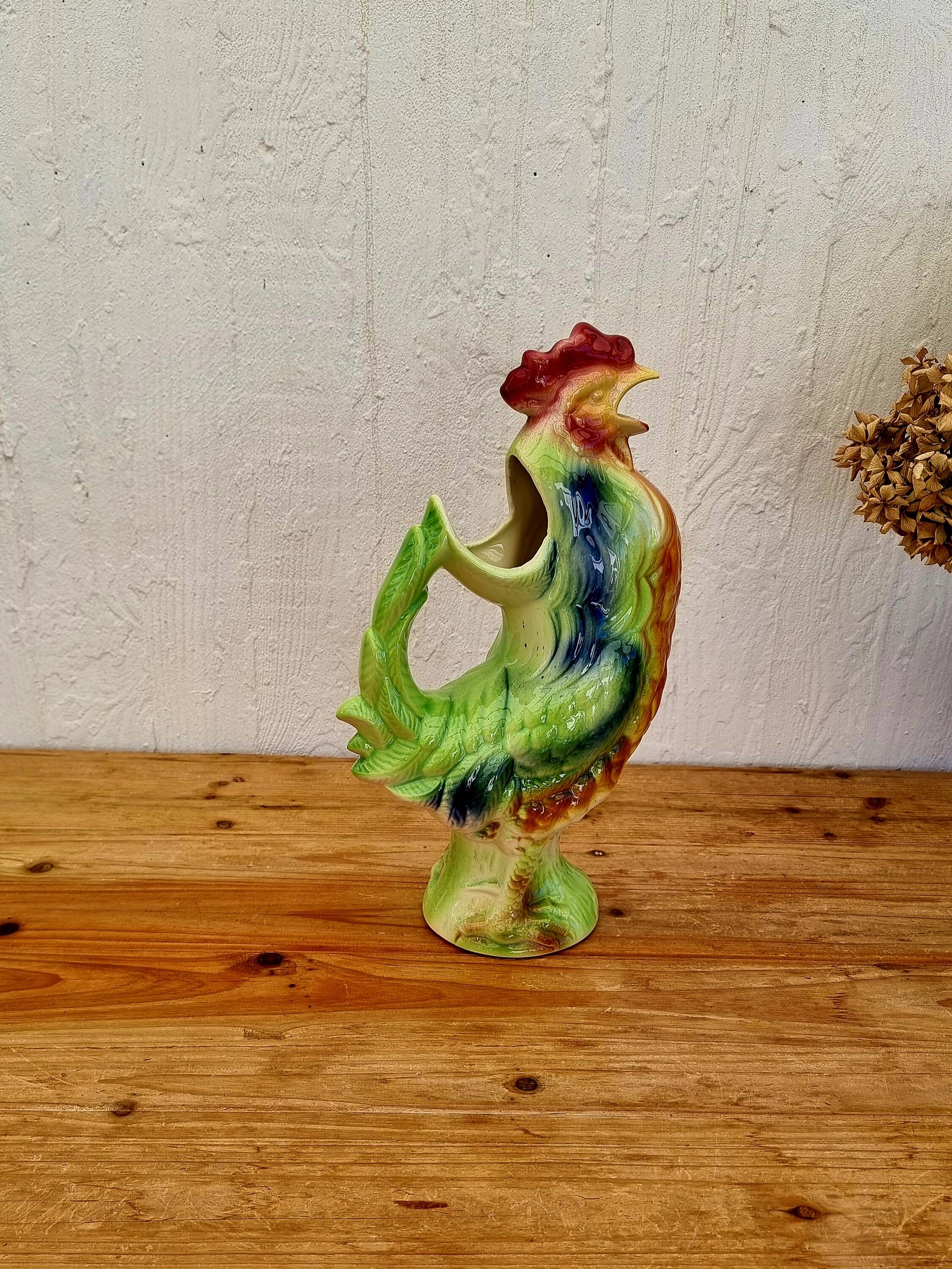 St-Clément barbotine rooster pitcher
