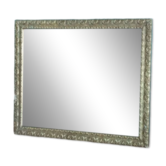 Mirror Carved gilded stucco wood frame patinated dpmc 0923236