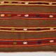 Tapis Kilim vintage marron et rouge fait main 5x7, 153x220 cm