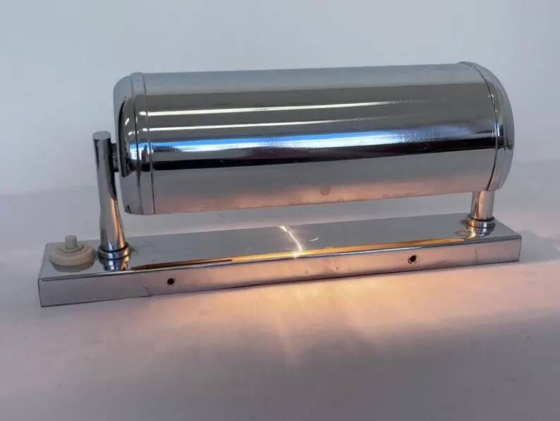 Bauhaus adjustable Chrome Wall Lamp, 1930s - Czechoslovakia