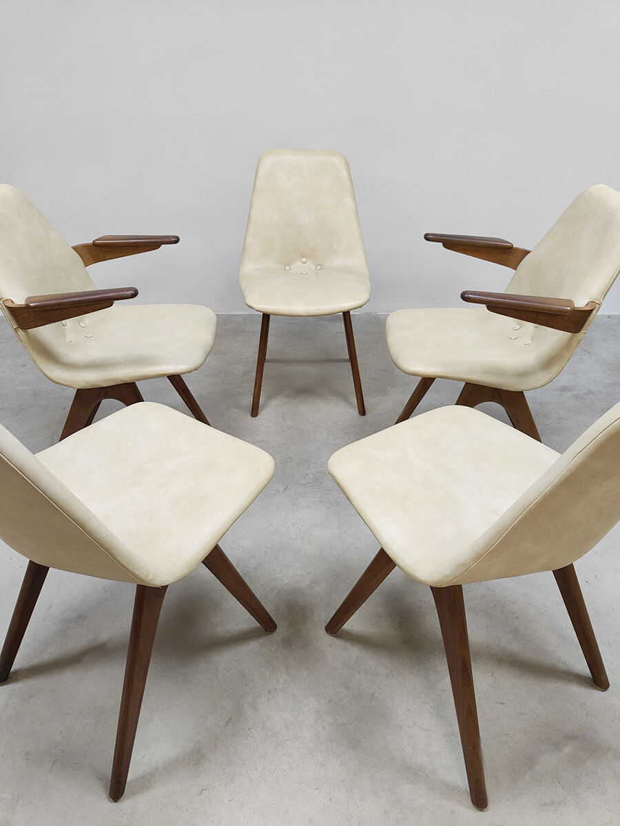 Midcentury Dutch design dining chairs