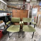 Set of two chairs with armrest, velvet