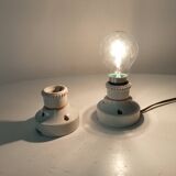 Pair of antique industrial porcelain wall lights