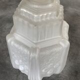 Old frosted glass lampshade suspension ceiling lamp art deco 30 cm