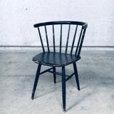 Mid-Century Scandinavian Design Curved Spindle Back Side Chair, Denmark, 1960s