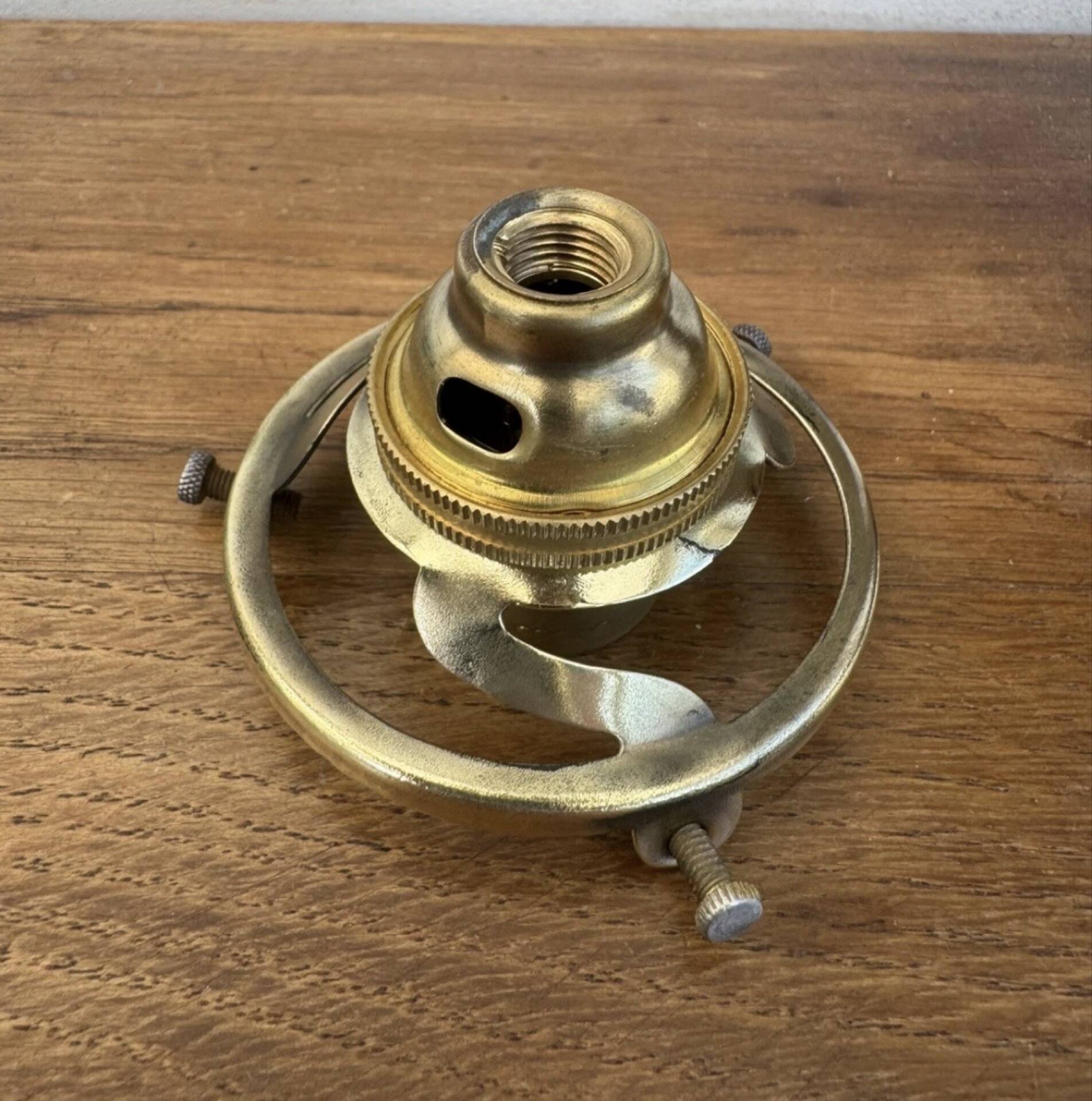 Ancienne Suspension abat jour dentelle verre plissé bleu griffe +douil