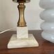 Pair of Art Deco marble and opaline lamps