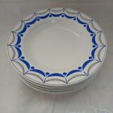 6 antique soup plates from Digoin and Sarreguemines