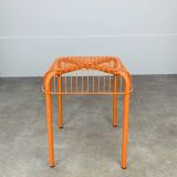 Vintage Ikea Vasteron stool, orange steel wire, 1990s