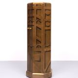 1970s antique octagonal gold storage cabinet