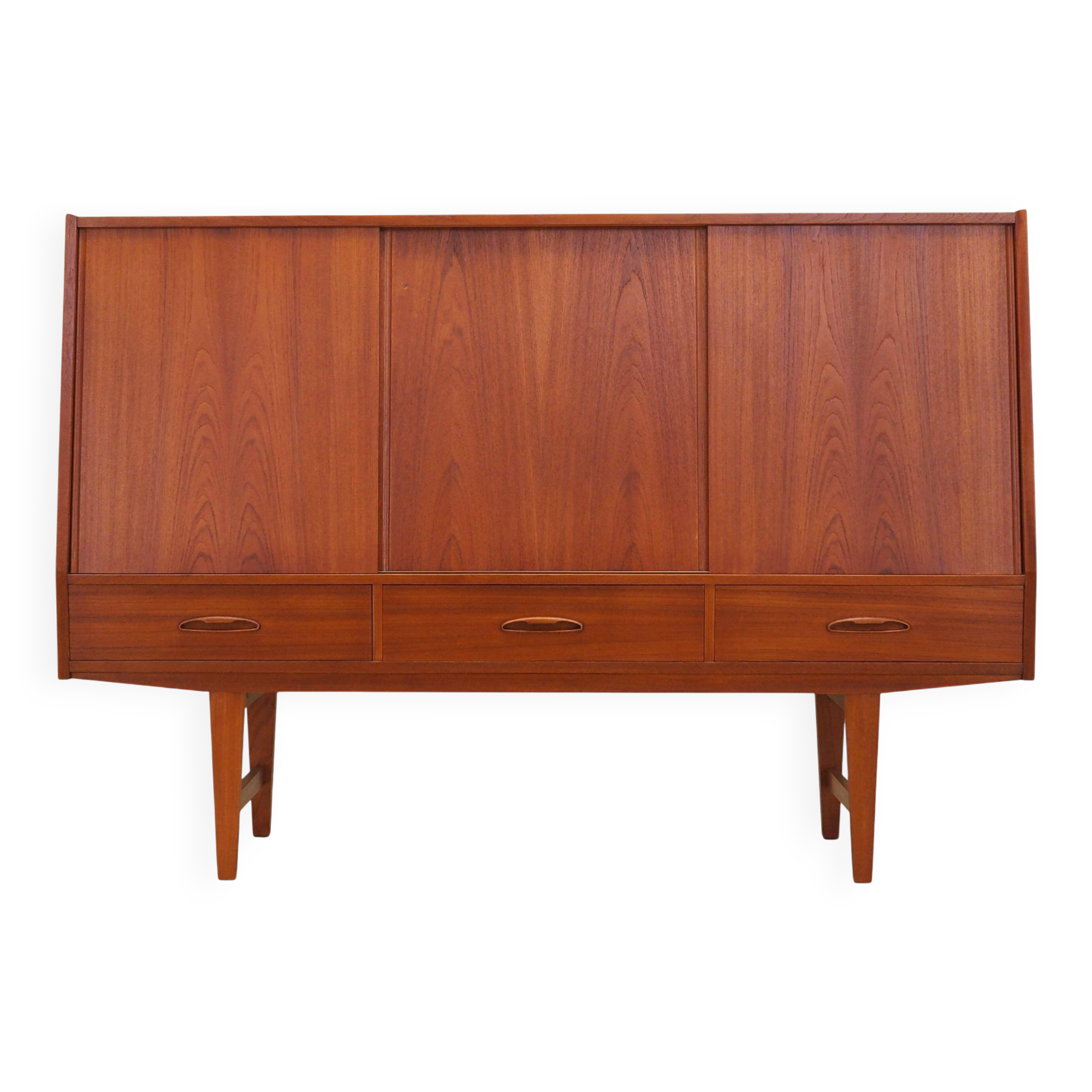 Teak highboard, Danish design, 1960s, production: Denmark