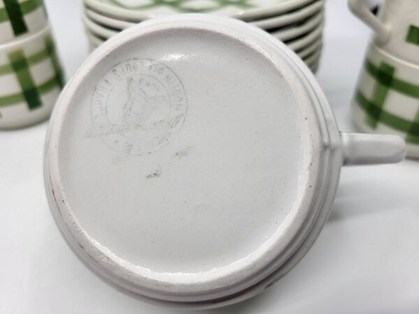 Service à café Moulin des Loups Orchies décor Nappe Verte  Francais (25p)