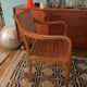 Pair of wood and cane armchairs