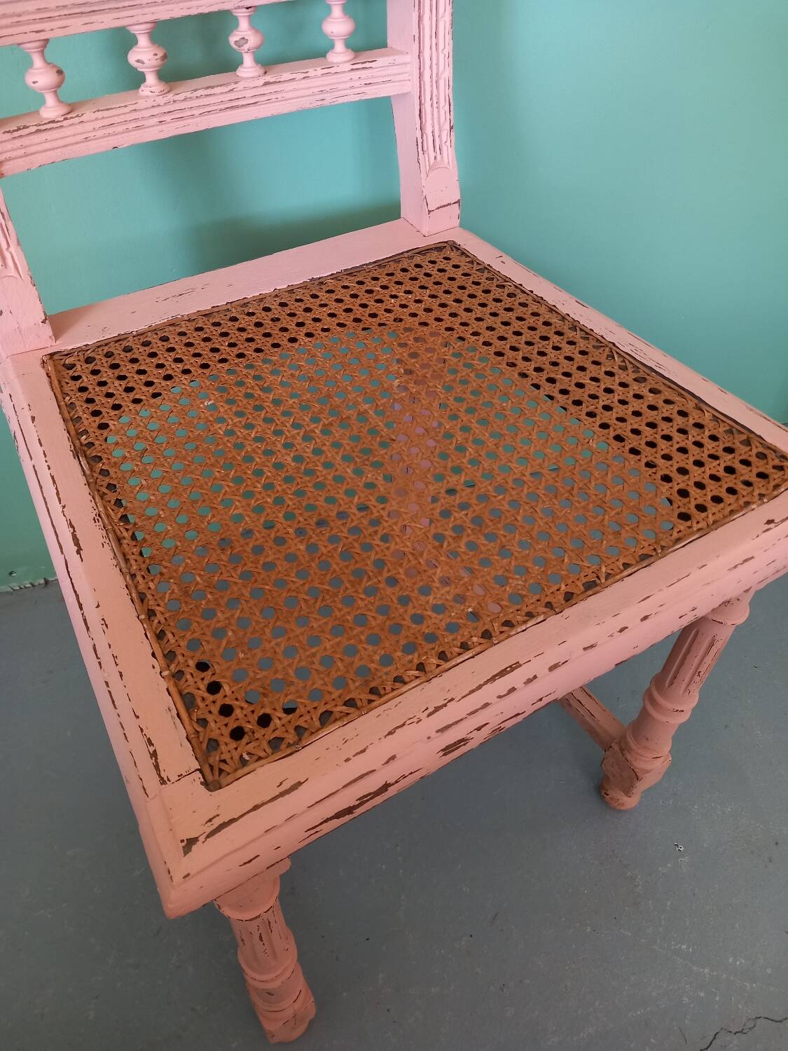 Shabby cane chair