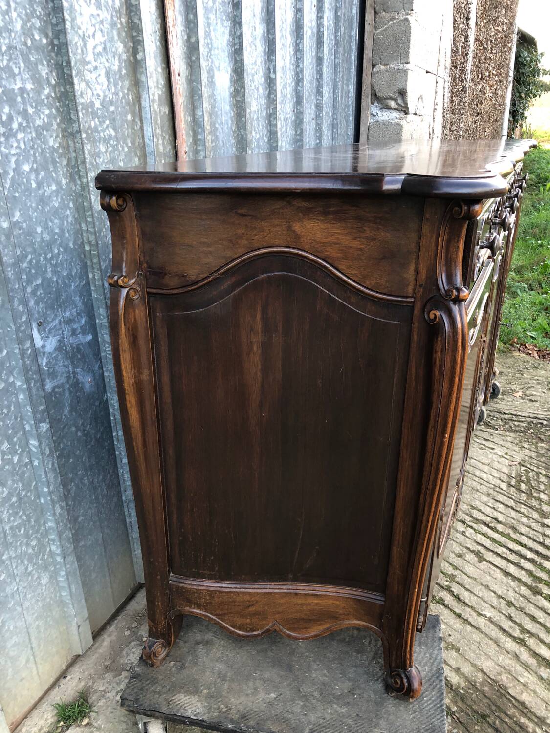 Louis XV style sideboard in solid walnut