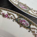 Set of three deep plates Limoges L.S. Floral Belle Époque decoration