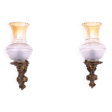 Paire d'appliques murales en laiton, début du XXe siècle, Pologne.