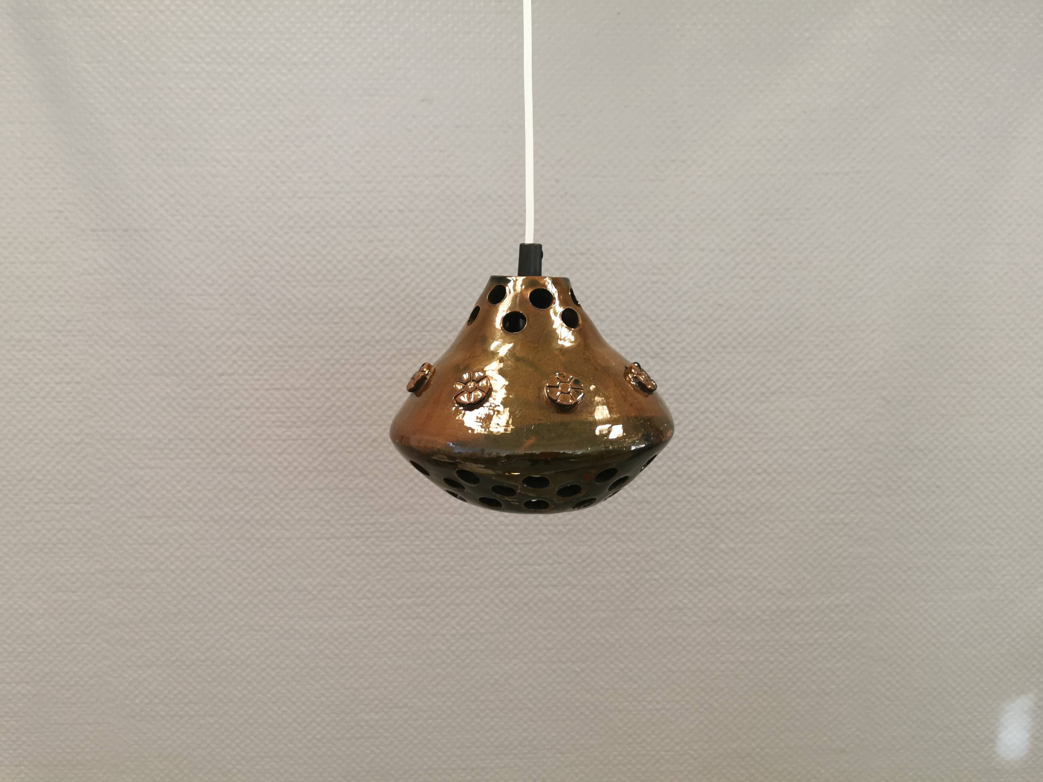 Small ceramic hanging lamp, Danish from the 1960s-1970s
