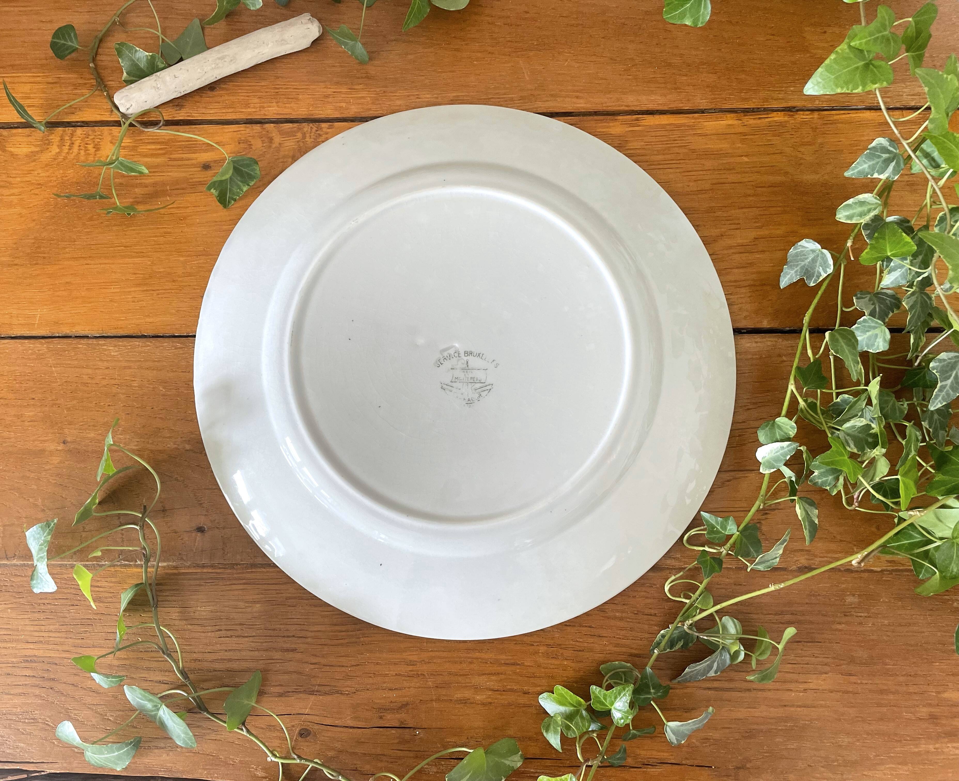 Antique serving dish in earthenware from Creil & Montereau