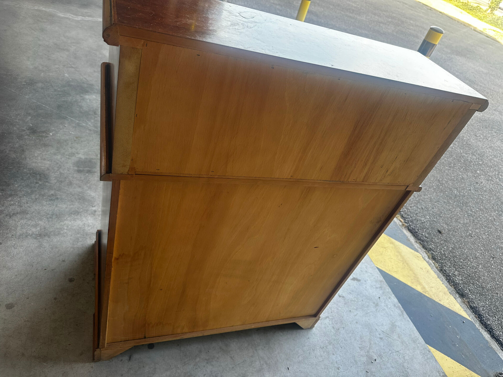 Secrétaire à rideau en merisier – Petit bureau de rangement, seconde m